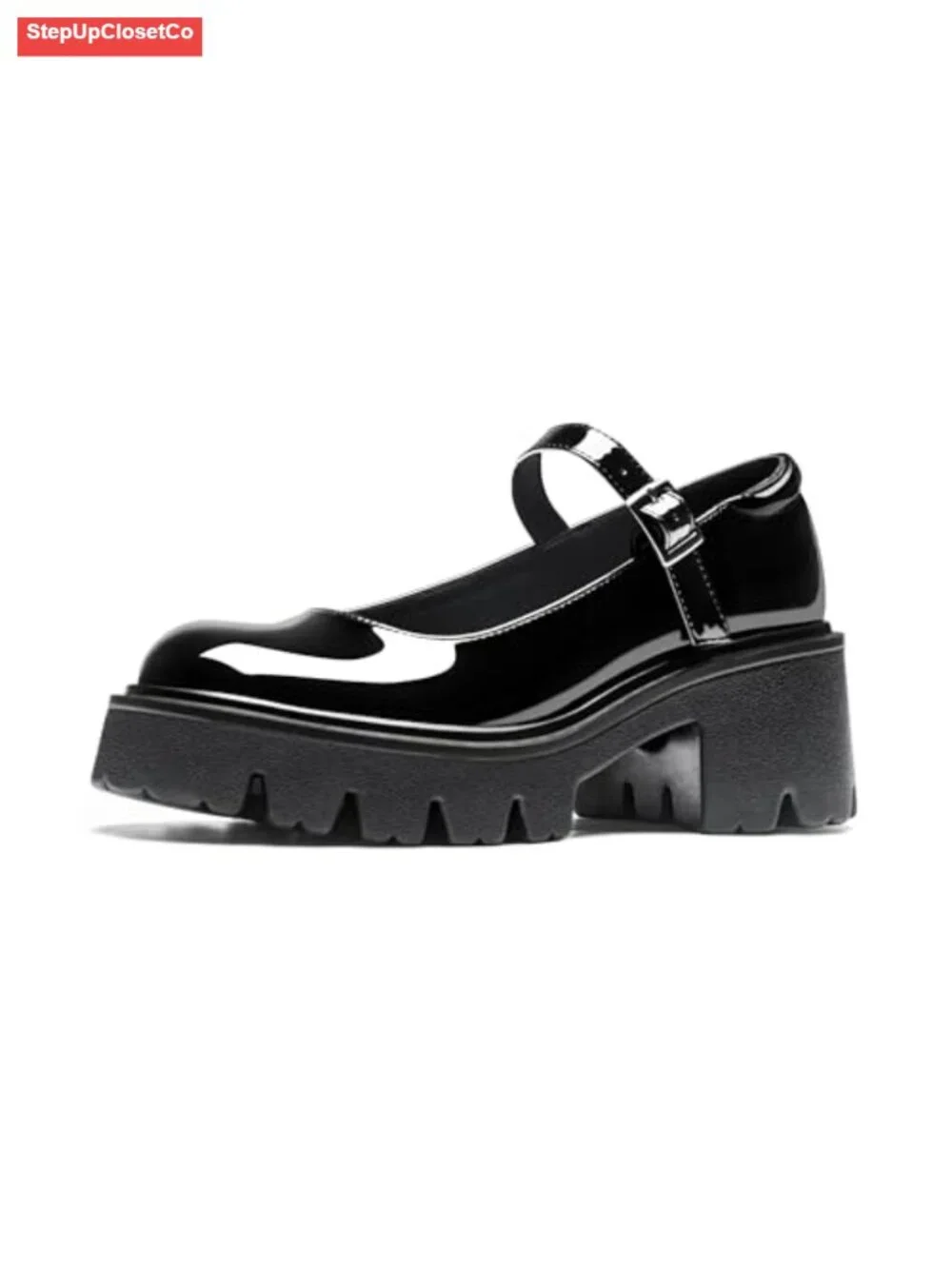 Platform Mary Janes - Round Toe Chunky Dress Shoes with Ankle Strap
